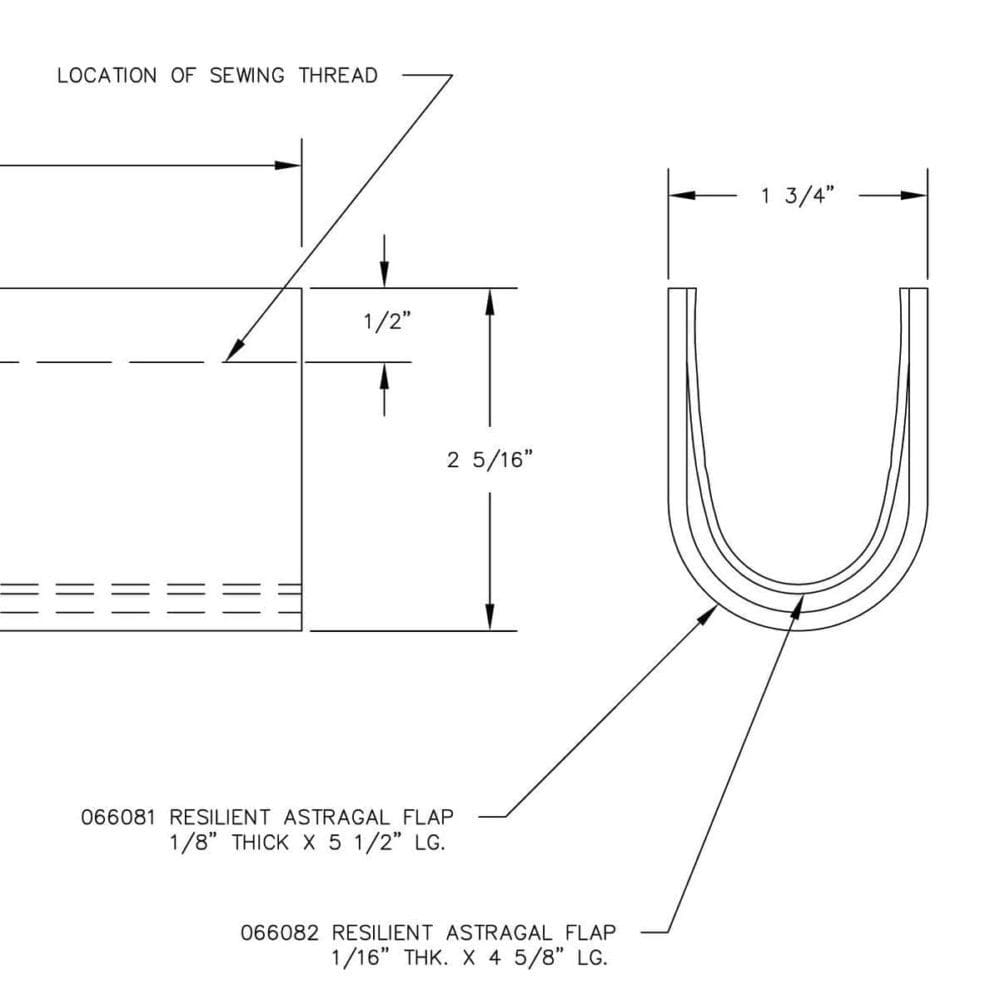 ASTRAGAL FLAP ASSEMBLY - 1/8